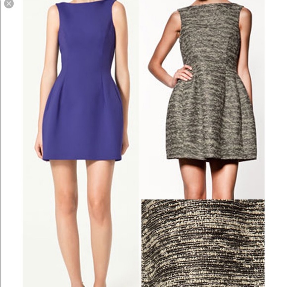 Zara S metallic silver tweed tulip dress - Picture 2 of 8